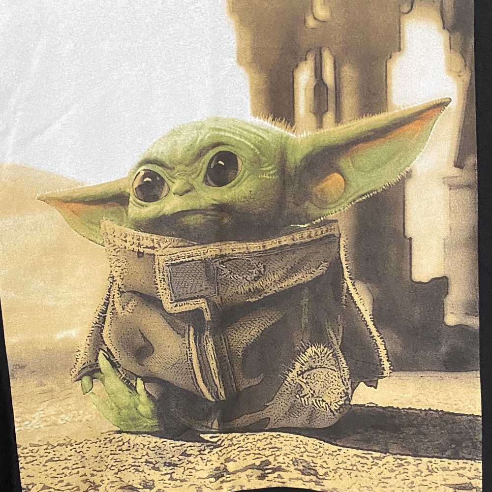 Disney Black Tee with Green Baby Yoda Design - Picture 3 of 4